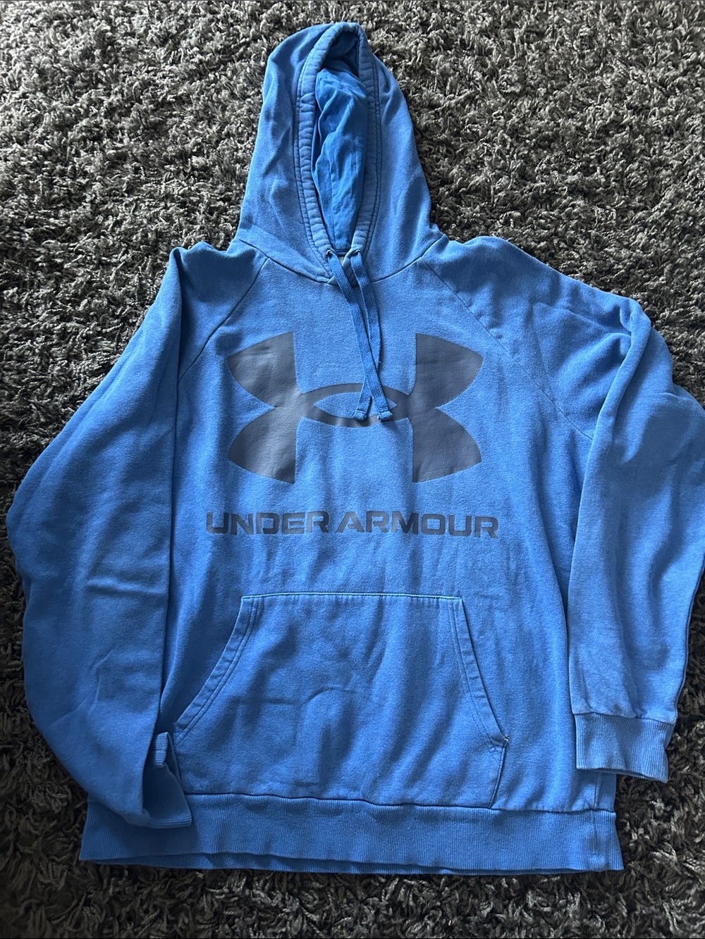 Under Armour Men's Bright Blue Pullover Hoodie with Large Logo